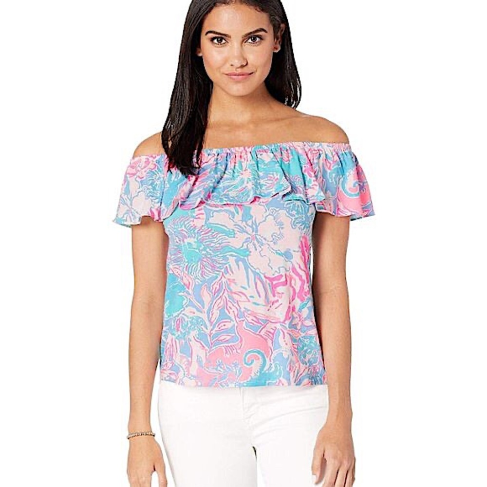Lilly Pulitzer La Fortuna Off-The-Shoulder Top